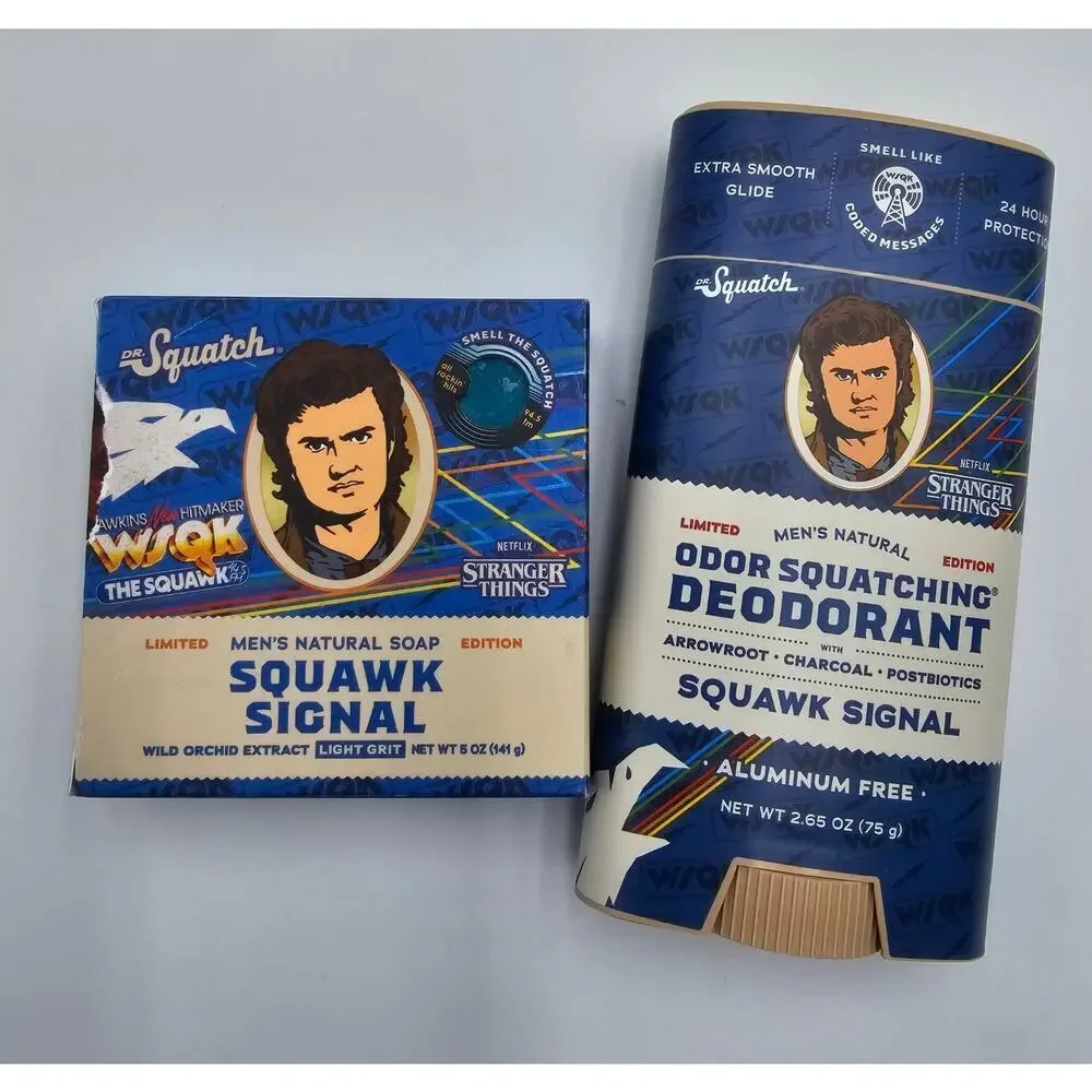 Limited Edition Dr. Squatch Stranger Things Squawk Signal Deodorant & Bar Soap